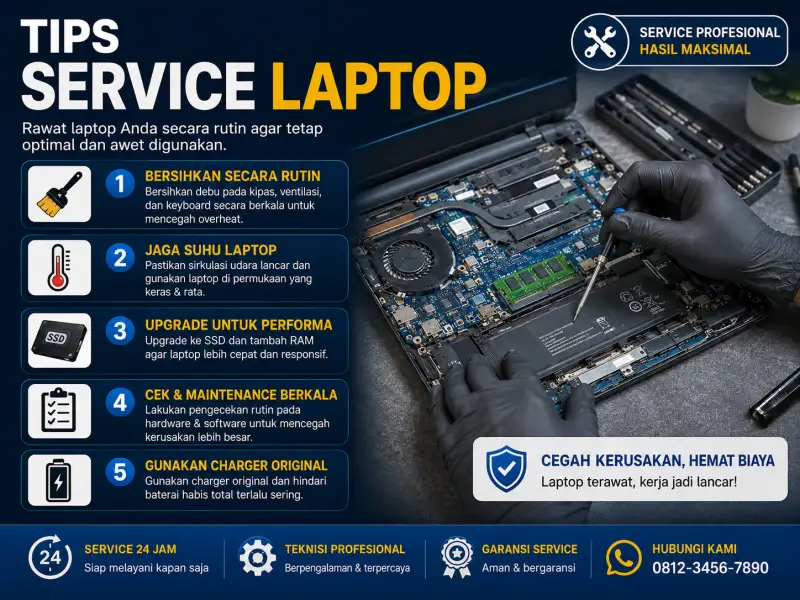 8 Tips Memilih Tempat Service Laptop Terpercaya (Jangan Sampai Salah Pilih!)