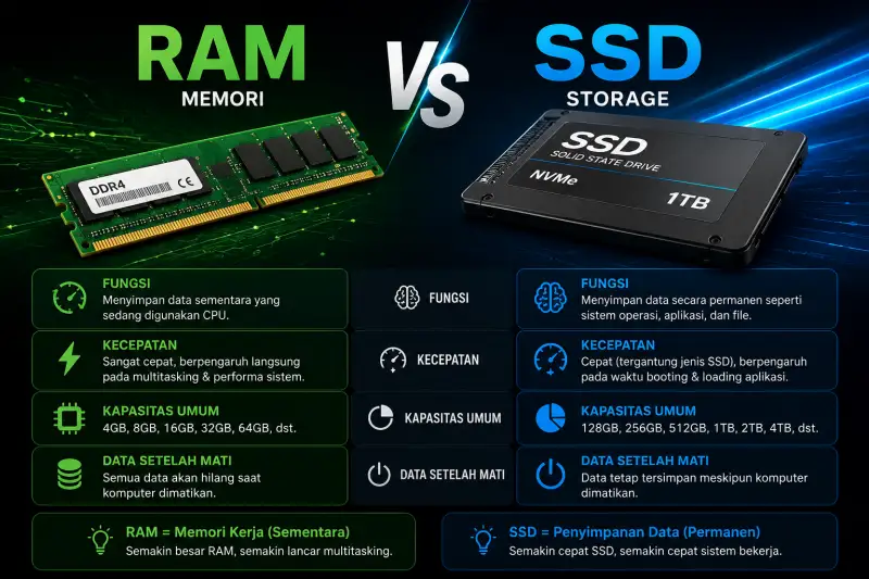 Upgrade RAM atau SSD Dulu? Ini Jawaban Berdasarkan Kebutuhan Anda